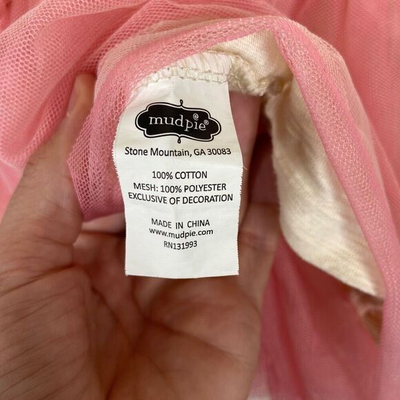 Mud Pie Girls Dress Rainbow Long Sleeve Size 2T-3T Tulle Skirt Pink Orange - Picture 6 of 7